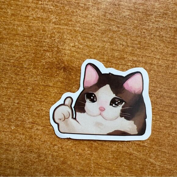 Cute Cat Sticker with Thumbs Up - Picture 1 of 1